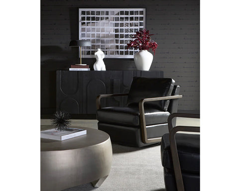 Castell Black Swivel - Accent Chair Sunpan
