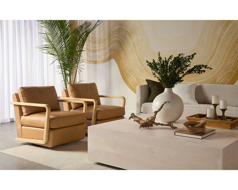 Castell Brown Swivel - Accent Chair Sunpan