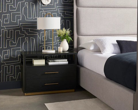 Danette Black- Nightstand Sunpan
