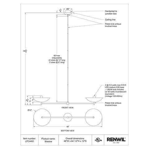 Waxlow - Ceiling Fixture Renwil