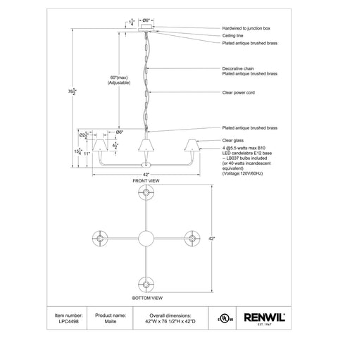Maite - Ceiling Fixture Renwil