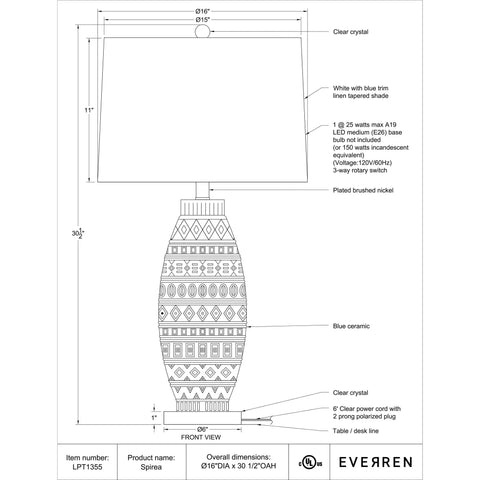 Spirea - Table Lamp Renwil