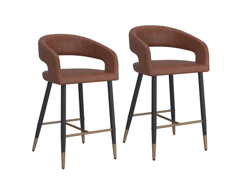 Crimson Saddle - Counter Chair WW (Set Of Two)