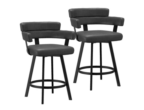 Oberon Charcoal - Counter Chair WW (Set Of Two)