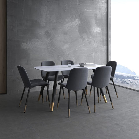 Emery Rectangular White and Black -Dining Table WW
