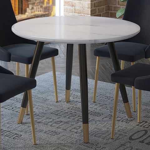 Emery Round White and Black -Dining Table WW