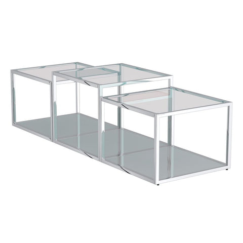 Casini 3pc Multi-Tier Silver -Coffee Table WW