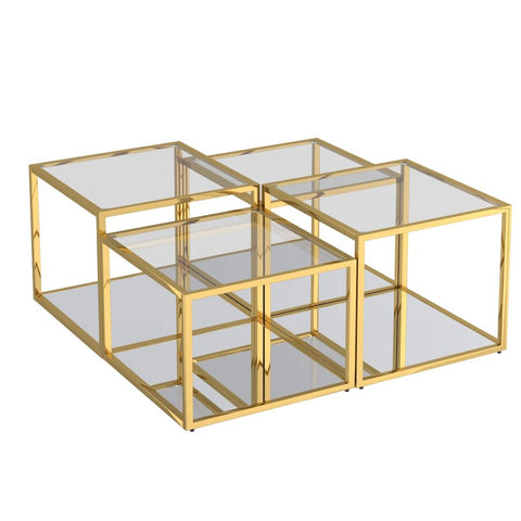 Casini 4pc Multi-Tier Gold -Coffee Table WW