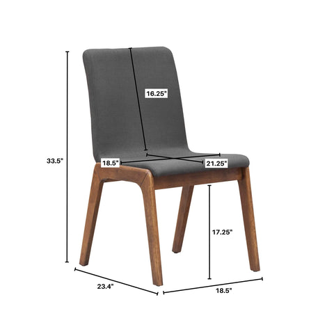 Remix Grey Fabric-Dining Chair (Set of Two)