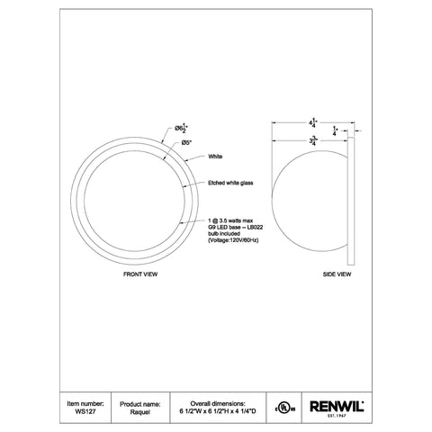 Raquel - Wall Sconce Renwil