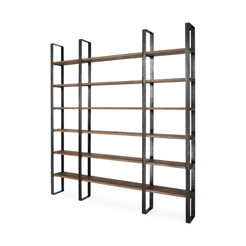 Taunton Dark Brown Solid Hardwood Shelving Unit - Mercana