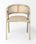 Chair with wicker back and seat on a white background