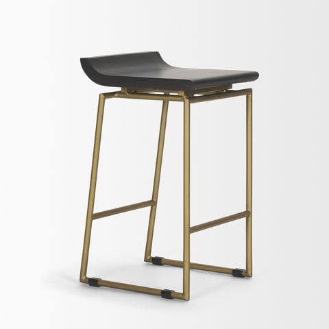 Givens Dark Brown Wood Counter Stool – Mercana