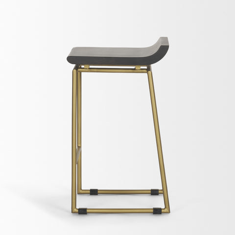 Givens Dark Brown Wood Counter Stool – Mercana