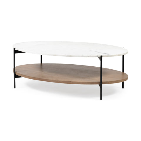 Larkin Oval White - Coffee Table Mercana