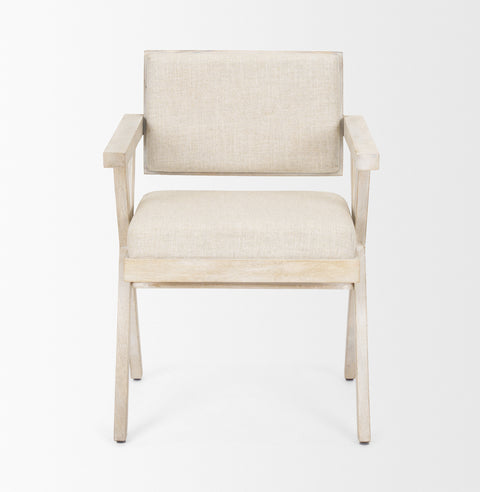 Beige armchair on a white background
