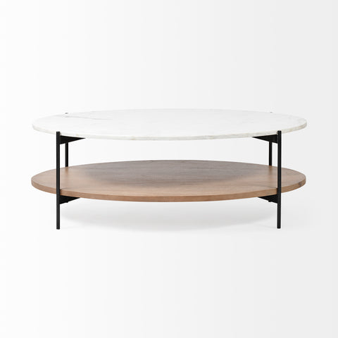 Larkin Oval White - Coffee Table Mercana