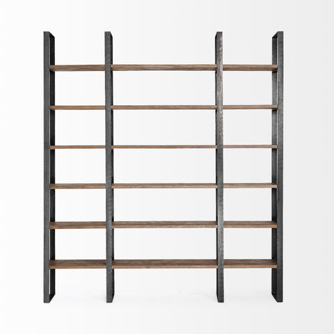 Taunton Dark Brown Solid Hardwood Shelving Unit - Mercana