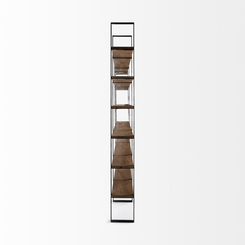 Taunton Dark Brown Solid Hardwood Shelving Unit - Mercana