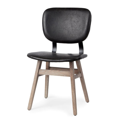 Black chair with wooden legs on a white background