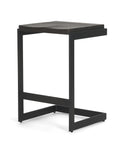 Black side table on a white background