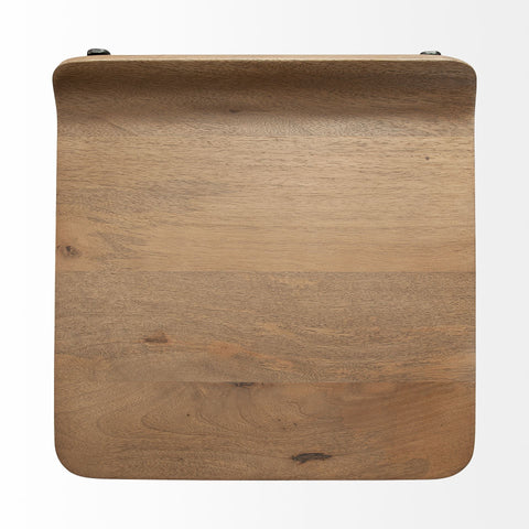 Wooden suitcase on a white background