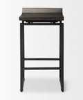 Dark wooden bar stool on a white background