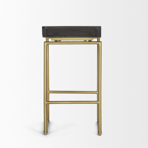 Givens Dark Brown Wood Counter Stool – Mercana