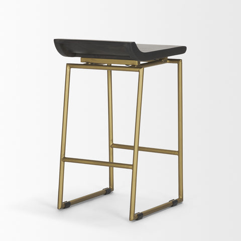 Givens Dark Brown Wood Counter Stool – Mercana