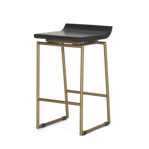 Givens Dark Brown Wood Counter Stool – Mercana
