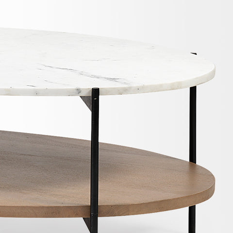 Larkin Oval White - Coffee Table Mercana
