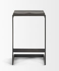 Black side table on a white background