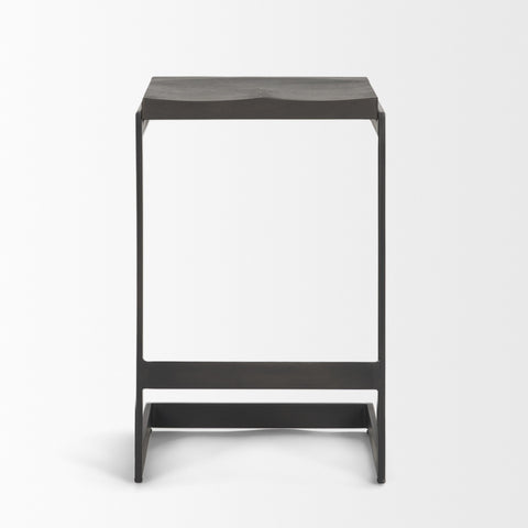 Black side table on a white background