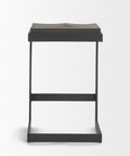 Black side table on a white background