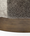 Zahavi I Grey Round Hair-On-Hide Ottoman-4