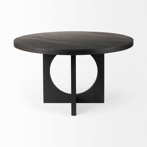 Liesl 54" Black Mango Wood Dining Table - Mercana