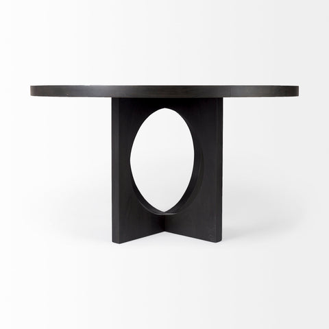 Liesl 54" Black Mango Wood Dining Table - Mercana