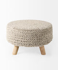 Bina Light Grey Wool Stool -2