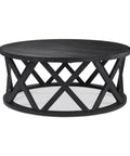 black wood coffee table round