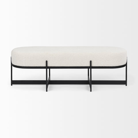 Amelia Cream Boucle Bench - Mercana