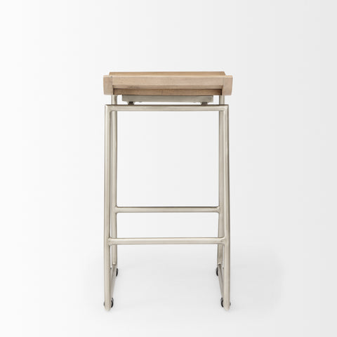 Givens Brown With Silver Frame - Counter Chair Mercana