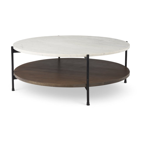 Larkin Round Dark Brown - Coffee Table Mercana