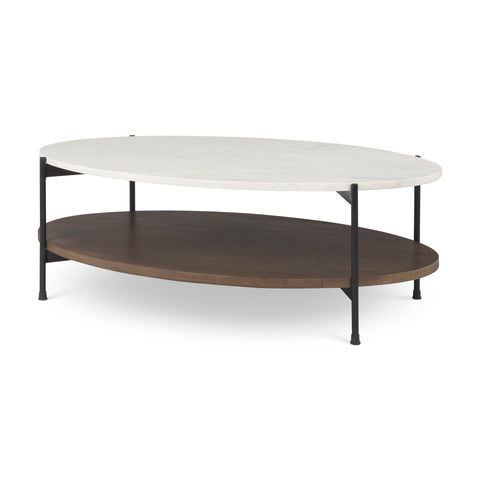 Larkin Oval Dark Brown - Coffee Table Mercana