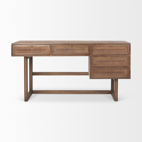 Grier Medium Brown Mango Wood Cane Desk-3
