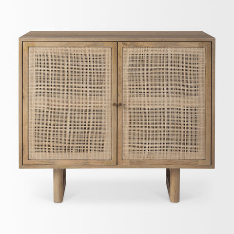 Grier Light Brown Mango Wood Accent Cabinet - Mercana
