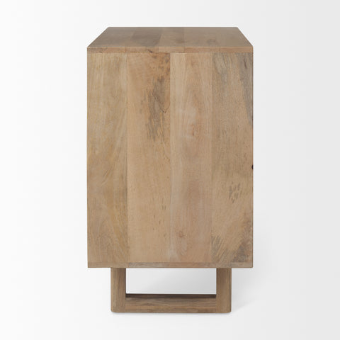 Grier Light Brown Mango Wood Accent Cabinet - Mercana