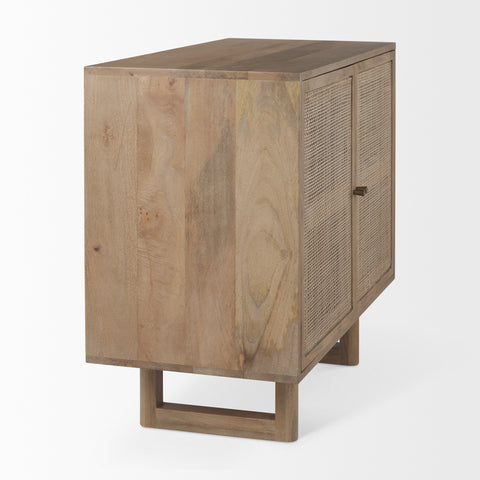 Grier Light Brown Mango Wood Accent Cabinet - Mercana
