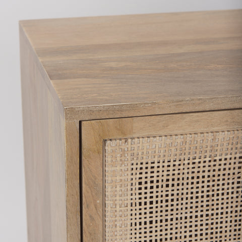 Grier Light Brown Mango Wood Accent Cabinet - Mercana