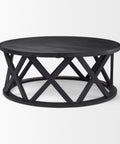 black wood coffee table round