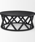 black wood coffee table round